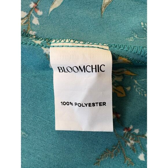 Bloomchic Maxi Dress Flutter Sleeve w/ Pockets- Teal Floral- Women's Size 22-24 - Picture 12 of 12